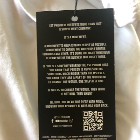 1st Phorm White Racerback Performance Tank Top Size S Stretch Active Athletic - Picture 5 of 5